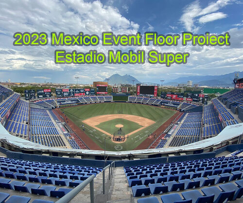 Proyecto de piso para eventos en el Estadio Mobil Super, México, 2023