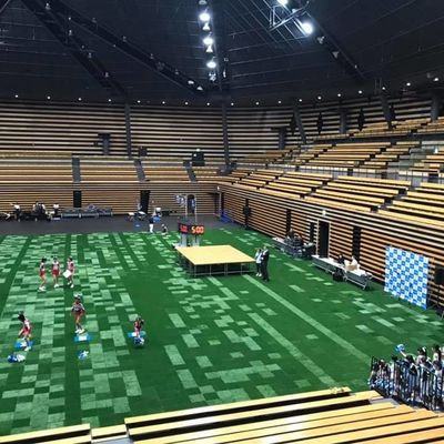 Buen precio hierba artificial del sintético de la altura de 45m m para el certificado del SGS de la corte del deporte del fútbol del fútbol en línea