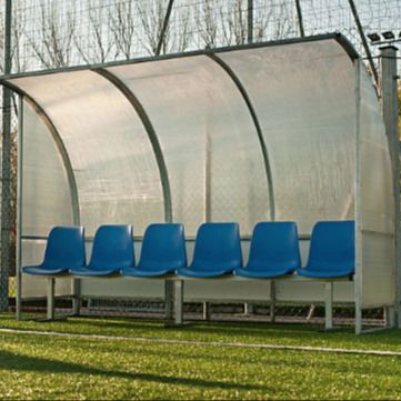 Buen precio Fútbol al aire libre Team Shelter, bancos substitutos de 4 asientos del fútbol con la cubierta en línea