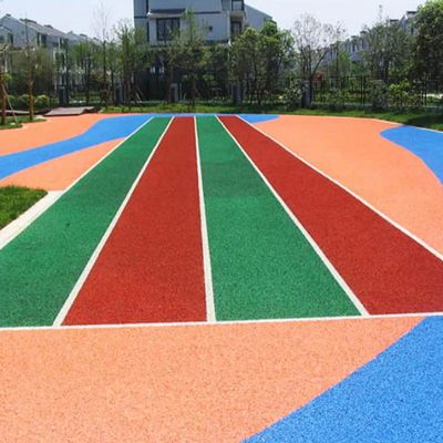 Buen precio Pista de atletismo rectangular de 6 mm Resistente a la intemperie Bajo mantenimiento 400 m de largo en línea
