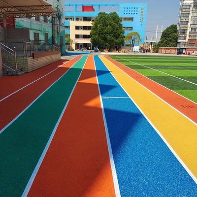 Gránulos de goma coloreados antienvejecedores, pista de funcionamiento resistente del arco iris de agua