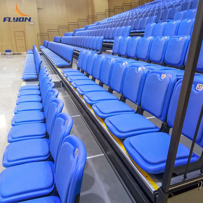 4-10 filas de asientos de tribuna retráctiles con acabado plateado y altura personalizable