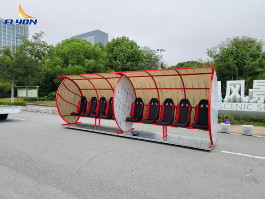 EN 13501 Refugio portátil para bancos con ruedas de cuero resistente al fuego certificado para equipos de fútbol