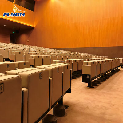 Buen precio Asiento plegable para teatro con reposabrazos ajustables y cuero de alta calidad para auditorios y cines en línea