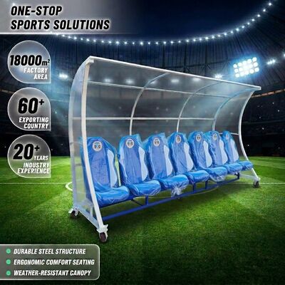 Buen precio Banquillo de reemplazo de fútbol profesional con marco de acero galvanizado y opciones de color personalizadas - 3 años de garantía Dugout atlético en línea