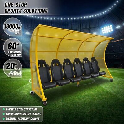 Buen precio Dugout de equipo de fútbol de color personalizable con techo de PC resistente al clima y protección de banca portátil con garantía de 3 años en línea