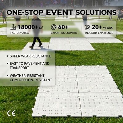 Buen precio Piso portátil para eventos con capacidad de carga de 200 toneladas/m², garantía de 5 años y diseño entrelazado para protección del césped en línea